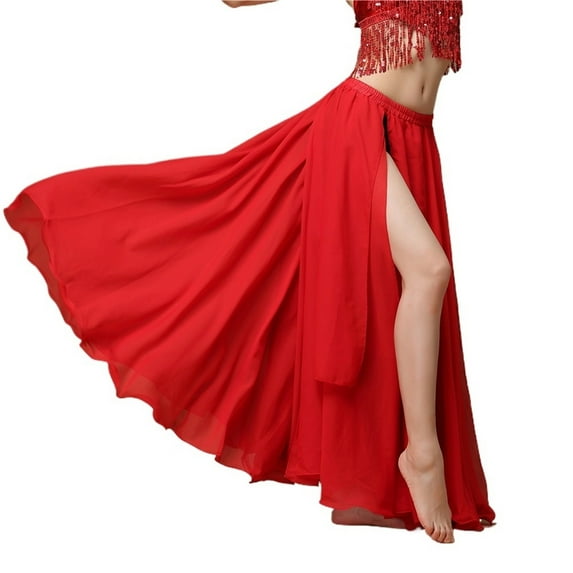 720 Degree Chiffon Belly Dance Skirt 8 Colors BellyDance Skirt Women Dancing Split Multi Piece Skirt Slit Dance Skirts