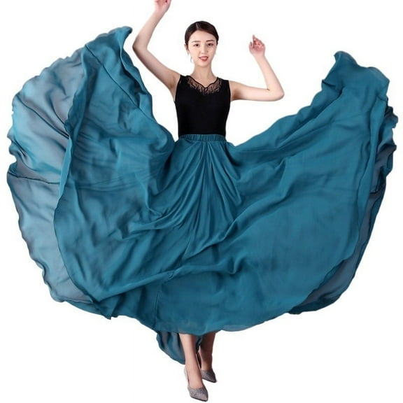 720 Degree Chiffon Skirt Ballet Dance Women Long Skirts Dancer Practice Wear Stage Dance Skirt
