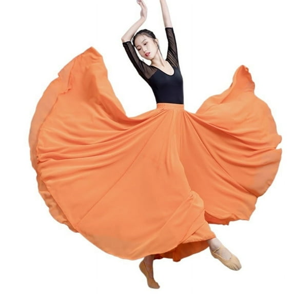 720 Degree Chiffon Skirt For Women Gauze Skirt Large Swing Ballet Stage Practice Long Skirts Dancer Wear