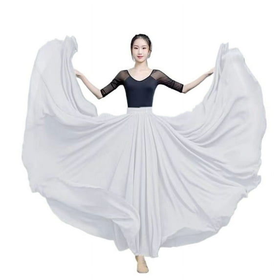 720 Degree Chiffon Skirt For Women Gauze Skirt Large Swing Ballet Stage Practice Long Skirts Dancer Wear