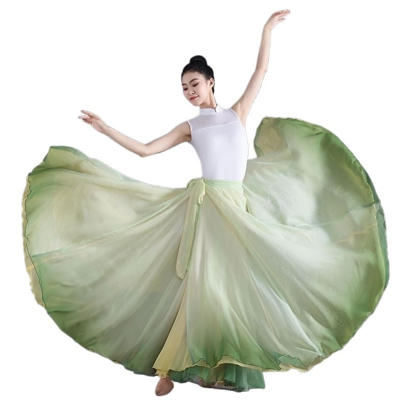 720-Degree Large Hem Half-Length Yarn Dance  Skirt main image 1