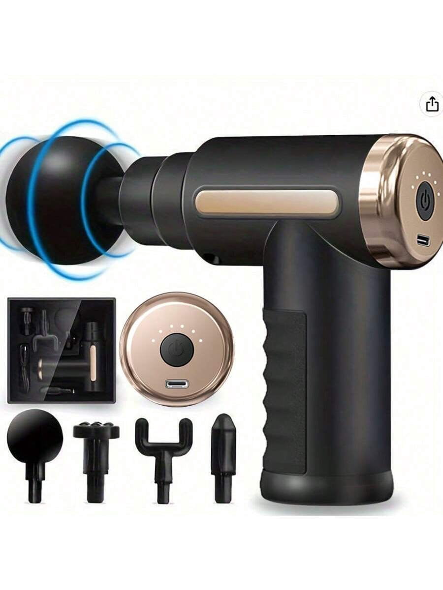 720 Key Fascia Massage Gun, USB Rechargeable 1200mAh, 6 Speeds & 4 Heads for Muscle Relaxation, Recovery for Athletes, Office Workers, Fitness Enthusiasts