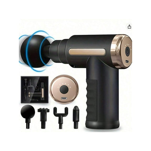 720 Key Fascia Massage Gun, USB Rechargeable 1200mAh, 6 Speeds Muscle Massager with 4 Heads for Athletes, Office Workers & Fitness Recovery