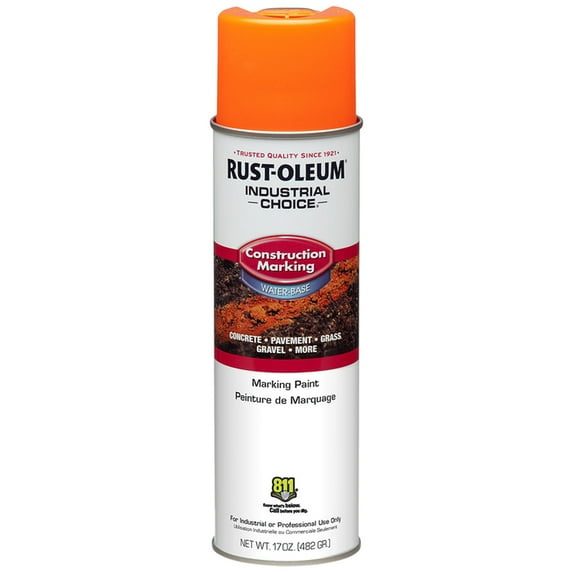 720-Pack of 17 oz Rust-Oleum 264697 Fluorescent Orange Industrial Choice M1400 System Water-Based Construction Marking Spray Paint
