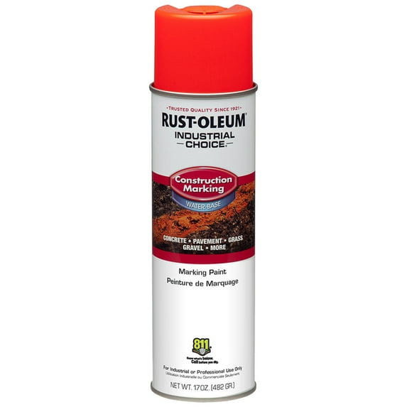 720-Pack of 17 oz Rust-Oleum 264699 Fluorescent Red-Orange Industrial Choice M1400 System Water-Based Construction Marking Spray Paint