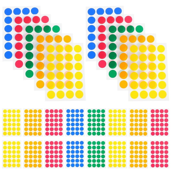 720 Pcs Colorful Circle Dot Stickers, Round Colored Labels for Kids, , Crafts, Scrapbooking, and School Supplies