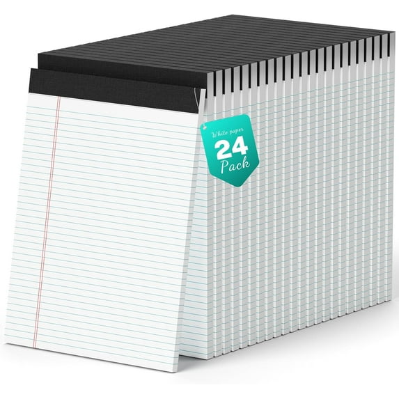 720 Sheets Legal Pads 8.5 x 11 College Ruled White Paper Note Pads 24 Pack Clear Print Writing Pads 8x11 Legal Pads Narrow Ruled Pads of Paper