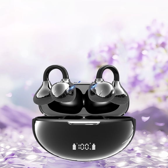 720° Surround Sound Wireless Earbuds, 80H Long Battery Life Open Ear Earbuds with Directional Audio, Clear Call Intelligent Noise Cancellation Headphones (Black)