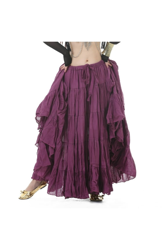 720 degree Length 37.8" Tribal Dance Skirt Belly Dance Skirt Gypsy Skirt Big Swing Skirt Flax Dance skirt,darkpurple