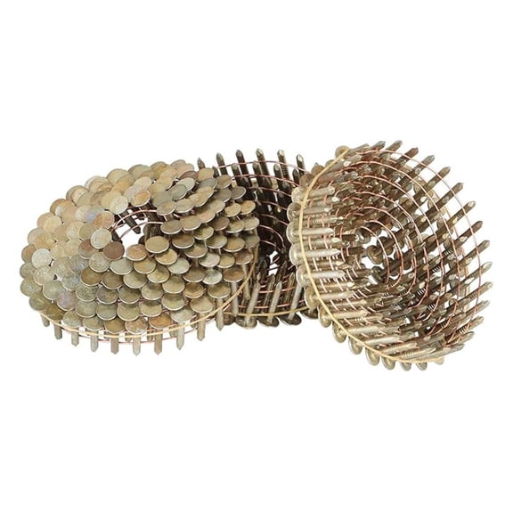 7200 Count Coil Siding Nail Full Round Head Wire Collated Coil 15-Degree 3/4-Inch x .120-Inch Smooth Shank Electro Galvanized Coil Roofing