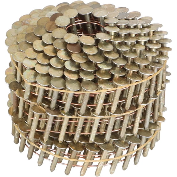7200 Count Siding Nails 0.12 Inch x 7/8 Inch 15-Degree Collated Wire Coil Full Round Head Ring Shank Hot-Dipped Galvanized for Lathing and Sheathing Materials