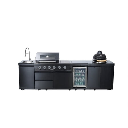 72000BUT Elite Gas Outdoor Kitchen Bar Barbecue Island Grill with Wine Cooler,Kamado grill