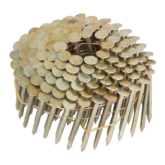 7200Pcs 1-3/4" 0.12" 15 Degree Galvanized Coil Roofing Nail 3/8" Head Diameter