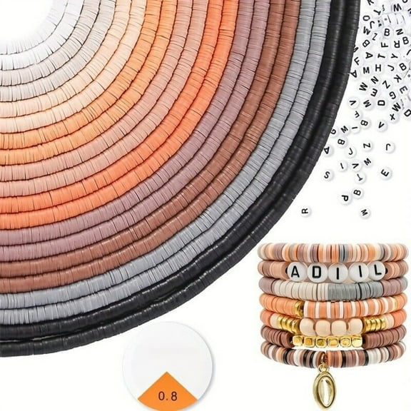 7200pcs Clay Beads Bracelet Making Kit, 10 Colors 6mm Polymer Heishi Beads for Jewelry Making, Friendship Bracelet Kit with Letter Beads Christmas Birthday Gift for Adults Pastel
