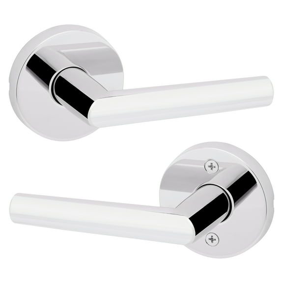 Kwikset Milan Round Passage Lever Doorknob Polished Chrome