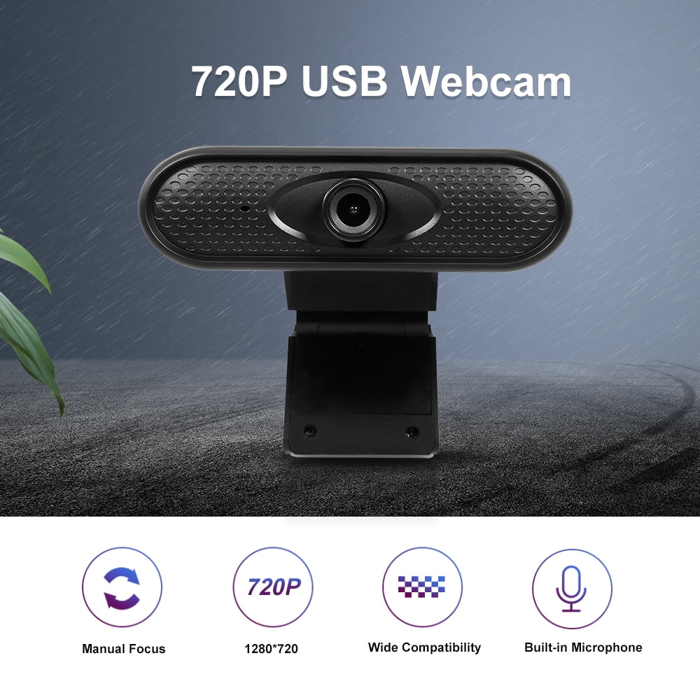 HD Webcam Desktop Laptop USB Web Camera 720P Web Cam CMOS Sensor with  Built-in Microphone for Video Calling