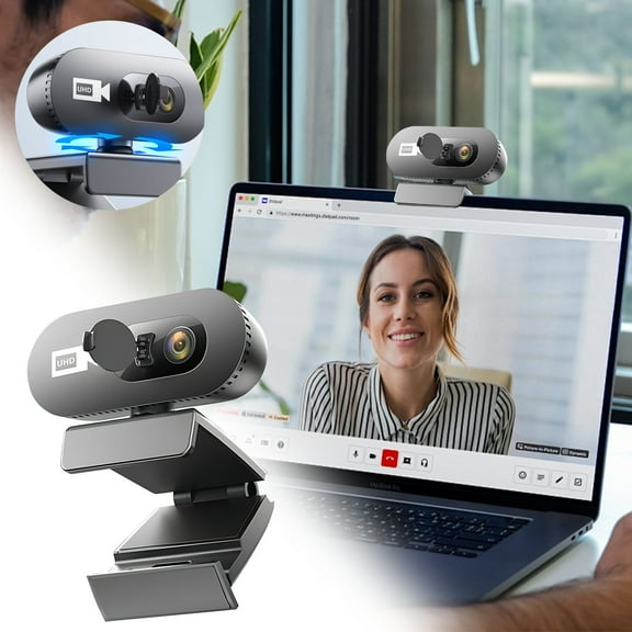 720P HD Webcam with Microphone - USB Computer Camera for Laptop/Desktop, Plug & Play Streaming Camera for Zoom/Skype/Teams, Noise Canceling Mic, Wide Angle