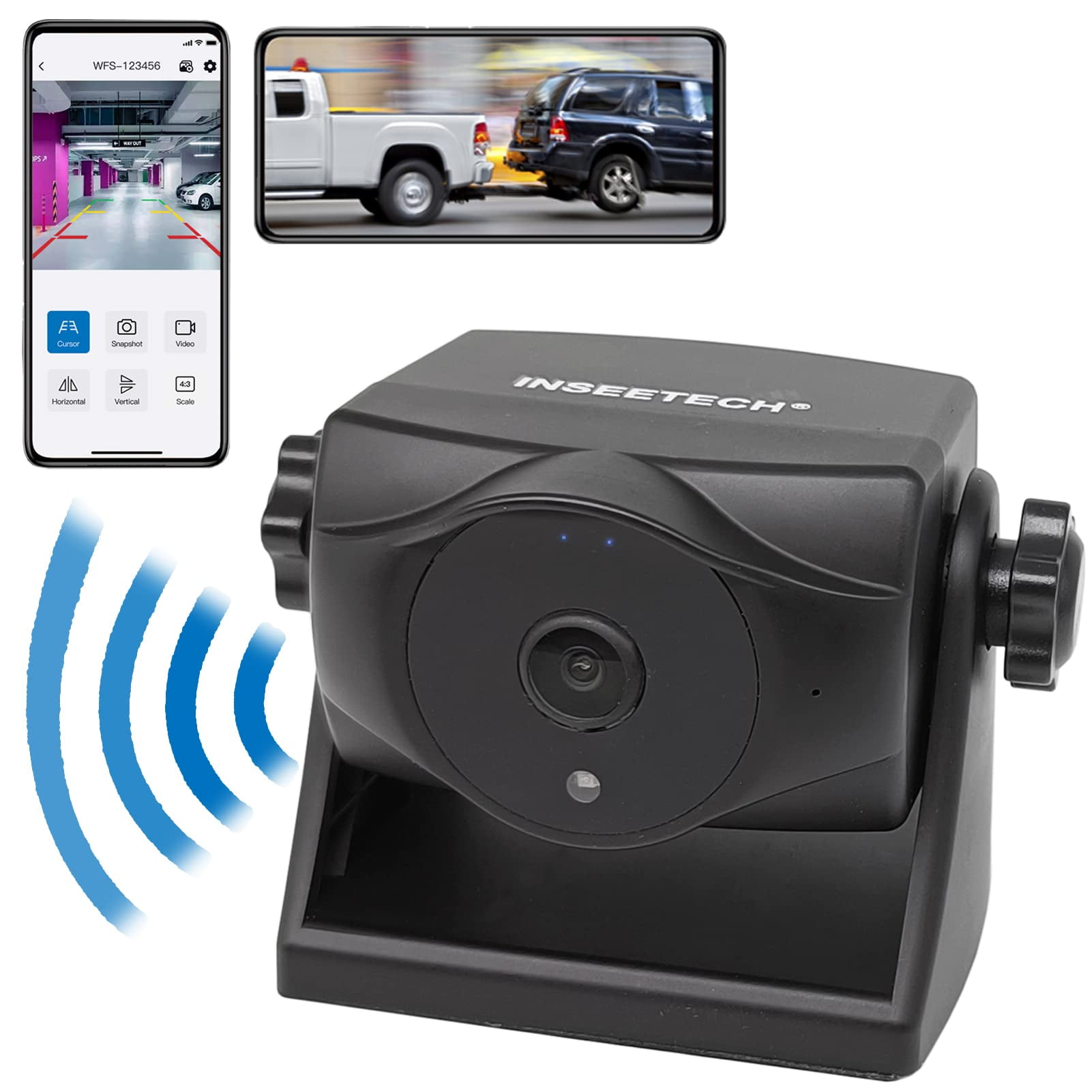 720P WiFi Hitch Wireless Backup Camera, 90 Days Standby Rechargeable Battery