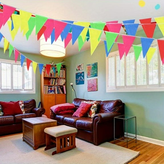 720Pcs Colorful Pennant Banner Flags, 1020ft Bunting String Triangle Flags Garland Bulk for Grand Opening, Carnival Theme Birthday Party Decoration Outdoor Events Classroom Decor