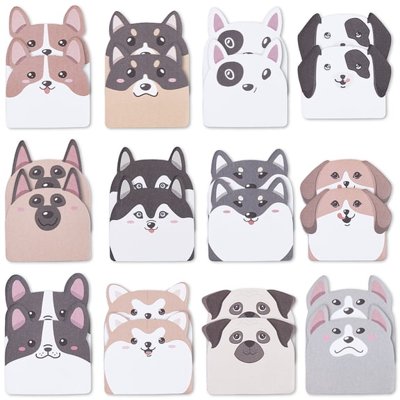 720Pcs Dog Memo Pad Puppy Notepad Bulk Assorted Cute Cartoon Animal Shape Sticky Notes Writing Reminder Page Markers Flags