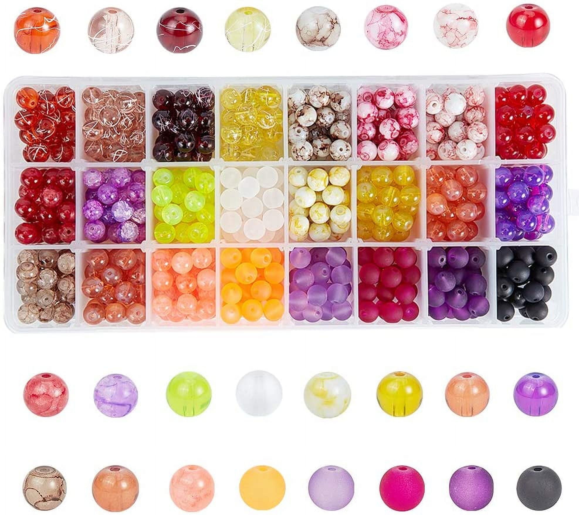 720pcs 8mm Red Glass Beads Crystal Beads Bulk for Jewelry Making Christmas Tree Ornament