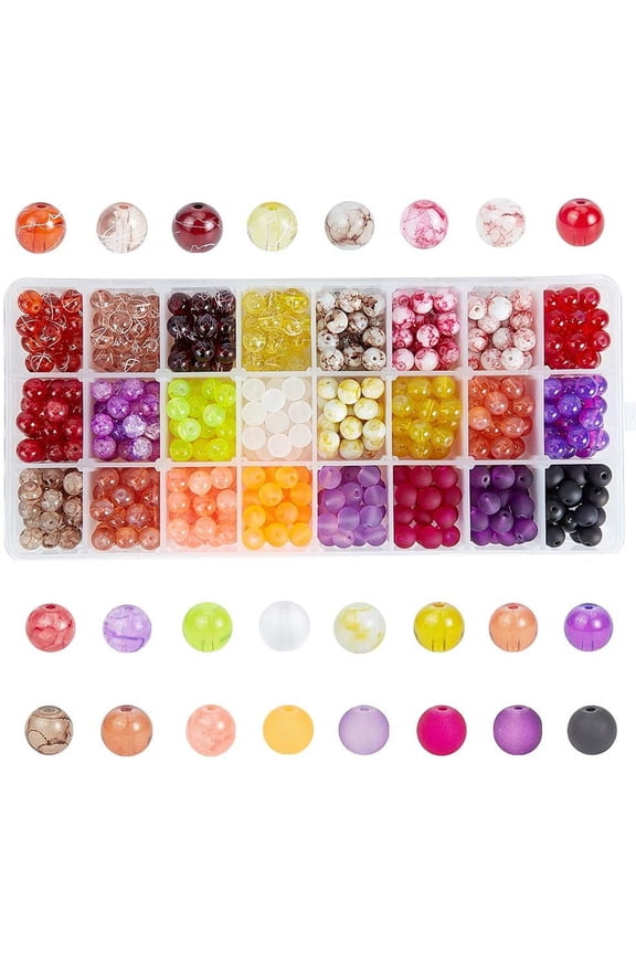 720pcs 8mm Red Glass Beads Crystal Beads Bulk for Jewelry Making Christmas Tree Ornament