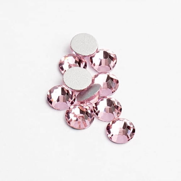 720pcs Crystal Lane DIY SS3 (1.4mm) Light Pink Round Glass Flatback Rhinestones for Arts & Crafts Nail Art Clothes Shoes