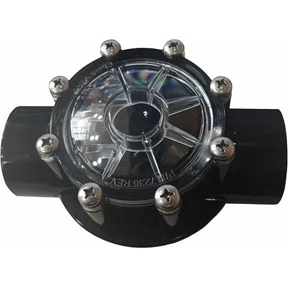 7235 Check Valve 180-Dgree,1-1/2-Inch to 2-Inch Replacement for Pools and Spas Straight Through Flow (Black)