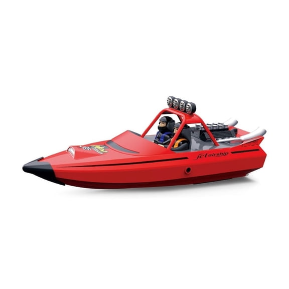 725 High-Speed Turbojet RC Speedboat, 2.4GHz 30km/h Remote Control Boat with Self-Righting, LED Lights for Pool Lake
