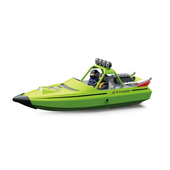 725 High-Speed Turbojet RC Speedboat, 2.4GHz 30km/h Remote Control Boat with Self-Righting, LED Lights for Pool Lake