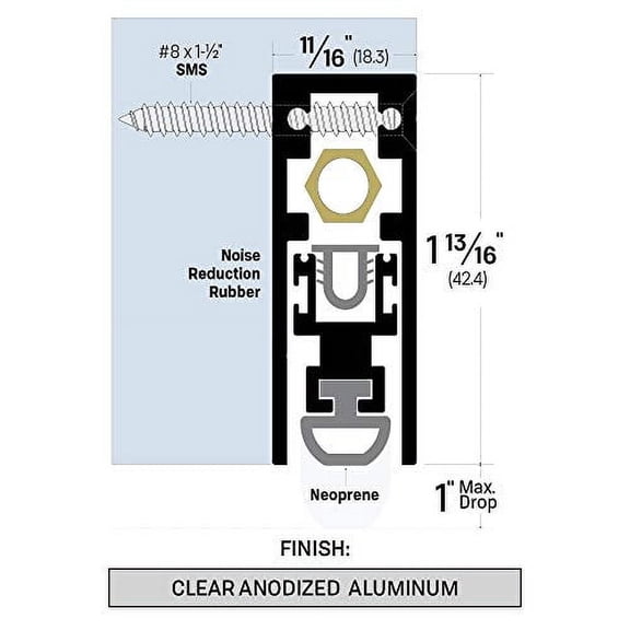 7253CA Semi-Mortised Automatic Door Bottom (48")