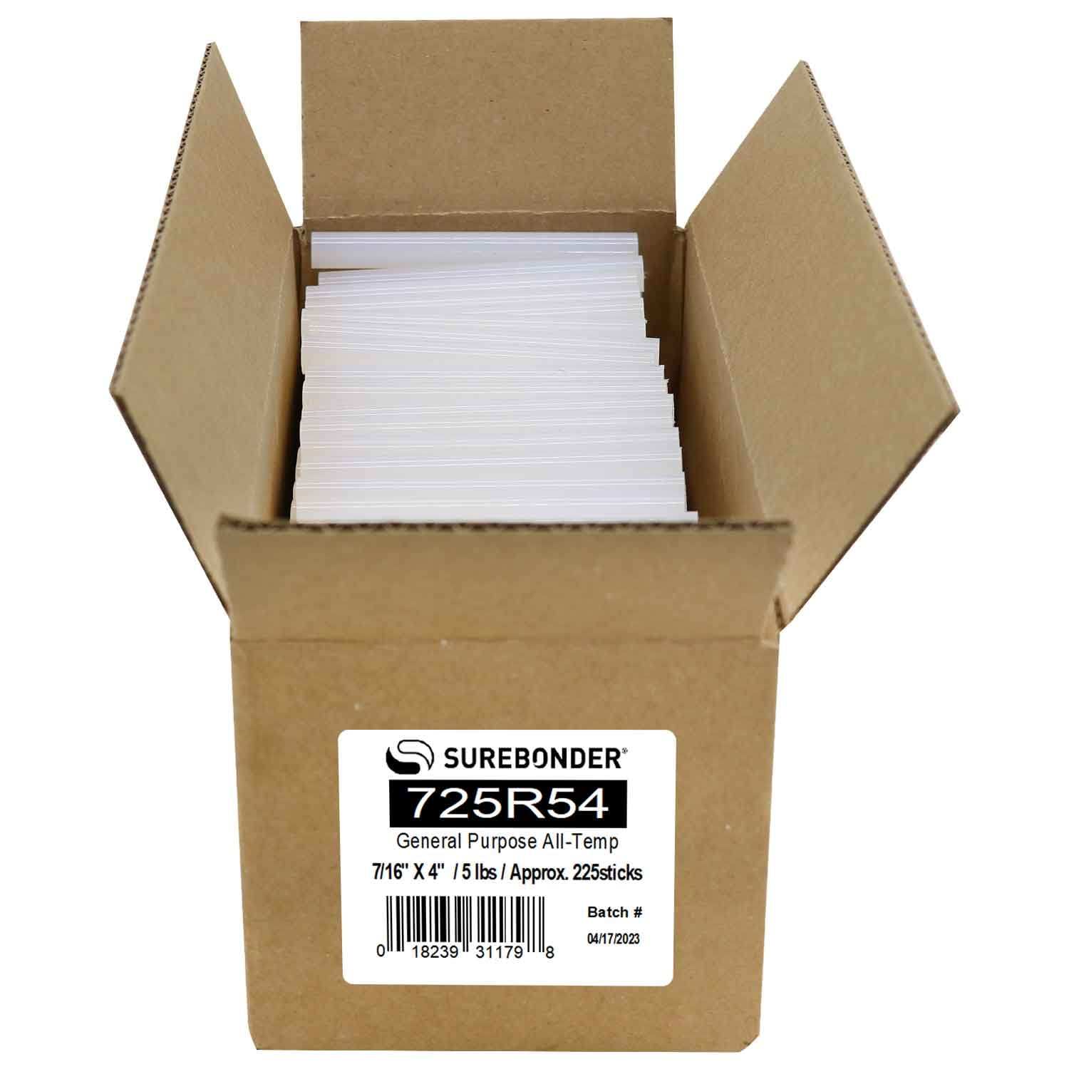 Surebonder Dual-Temperature, All Purpose Full-Size Hot Glue Sticks for Crafts/DIY - 0.43" x 4" - Approximately 225 Glue Sticks, 5 lb Box, Clear