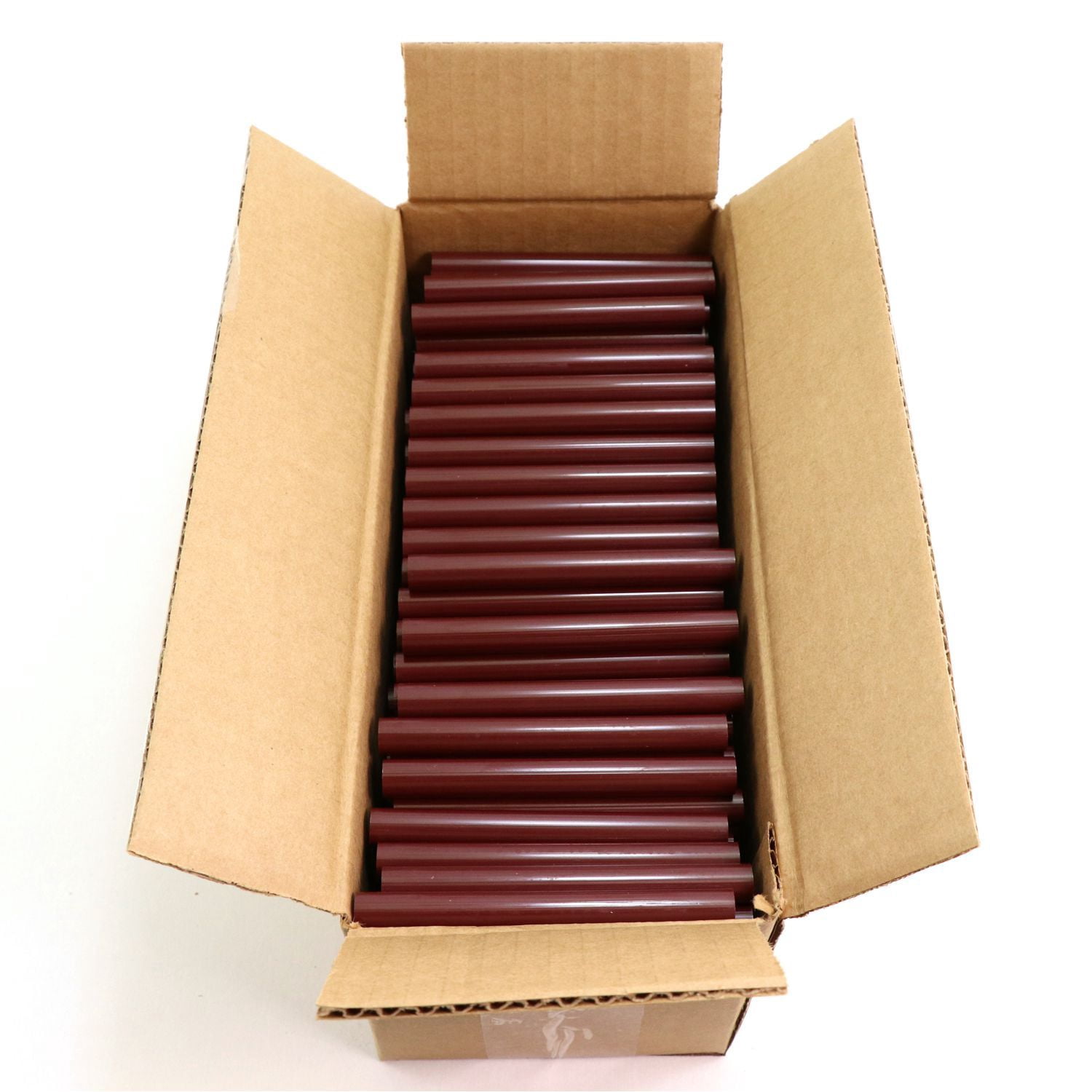 725R54CBURGUNDY Full Size 4" Burgundy Color Hot Glue Stick - 5 lb Box