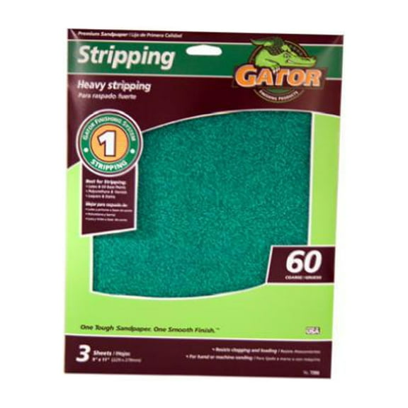 7260 Sandpaper, 60-Grit, 9 x 11-In., 3-Ct. - Quantity 10
