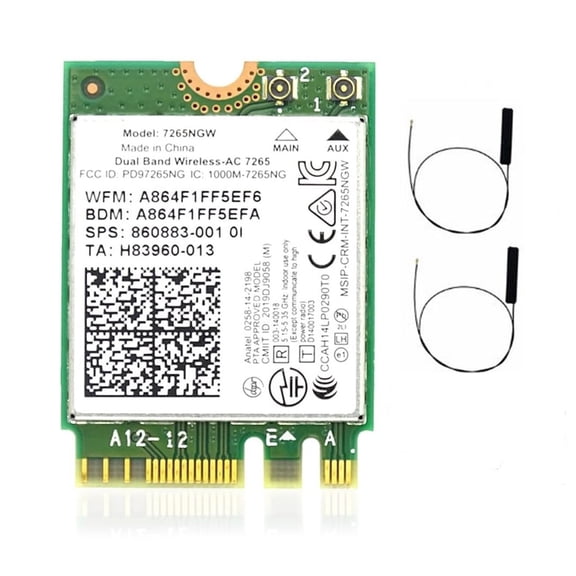 7265NGW 1200Mbps Wireless-AC WIFI Card BT4.2 MC-AC7265 2.4G/5GHz Wlan Adapter Card for Desktop Computer