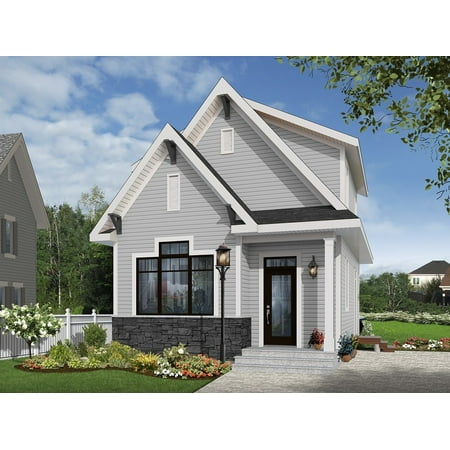 728-19081: Small & affordable Craftsman 2 Bed, 2 Bath Luxury Home Plan, 943 Sq Ft: Full Blueprints with License to Build by Home Plan Marketplace - Lesuto
