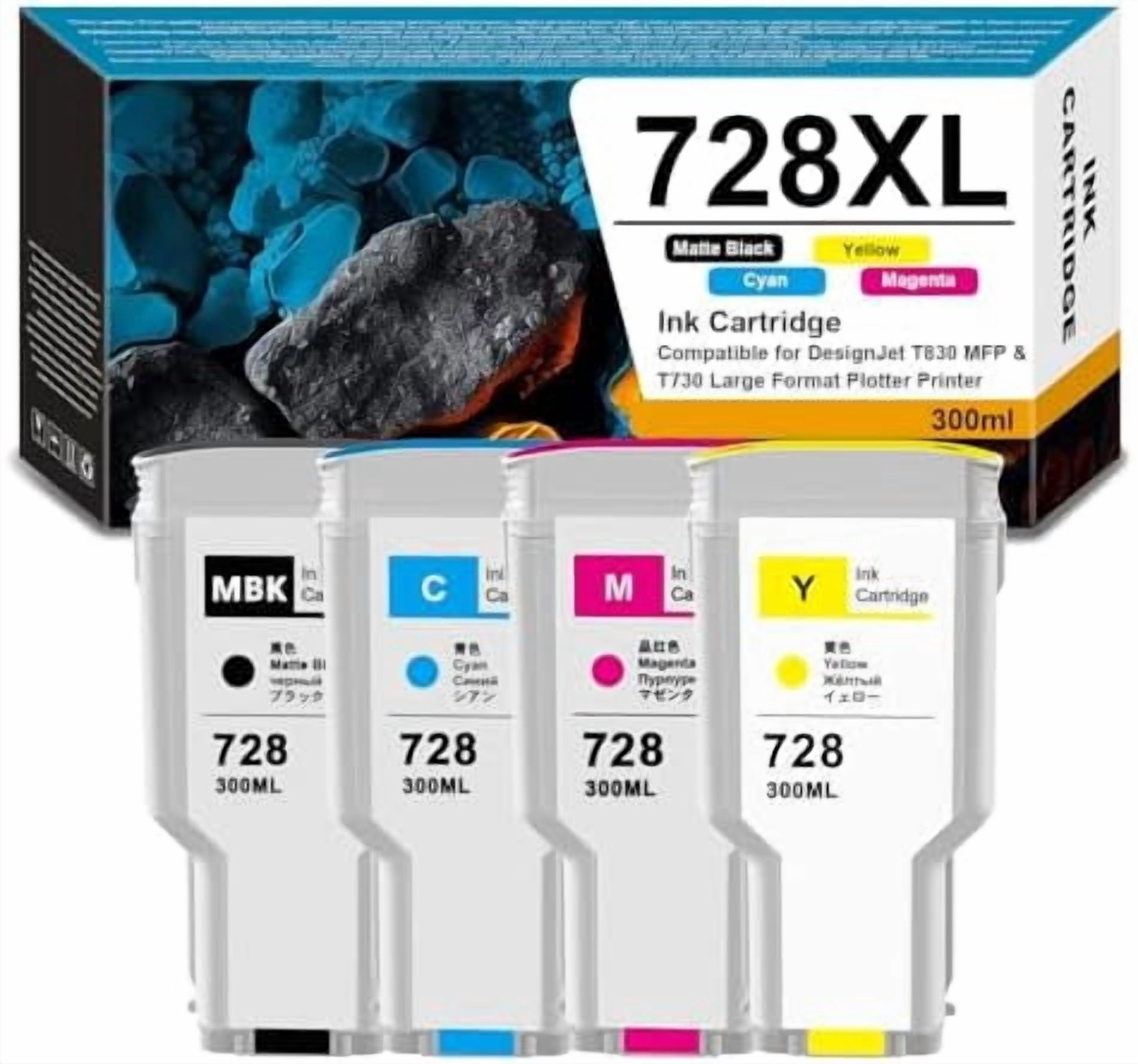 728 728XL Ink Cartridge Compatible with 728 Ink Cartridge F9J68A F9J67A ...