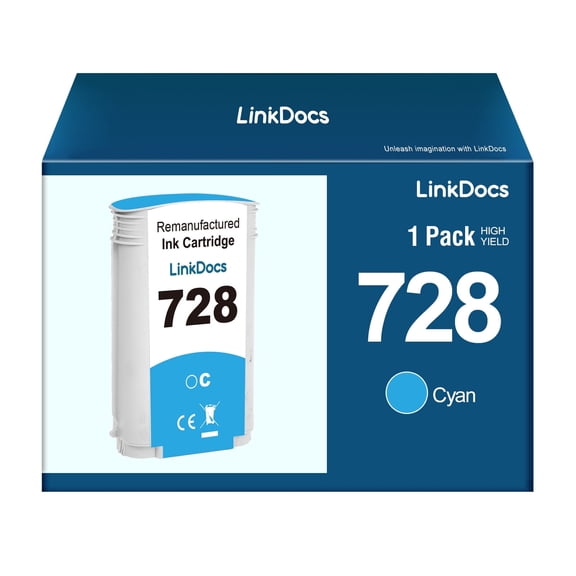 728 Cyan Ink Cartridge Compatible for F9J67A 728 C Ink Cartridge to use with DesignJet T730 36-in T830 36-in MFP Printer