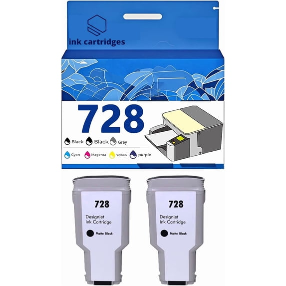 728 F9J67A F9J68A F9J66A F9J65A Ink Cartridges Compatible for HP T730 T830 Inkjet Printers, Leak-Proof Design Crisp Printing