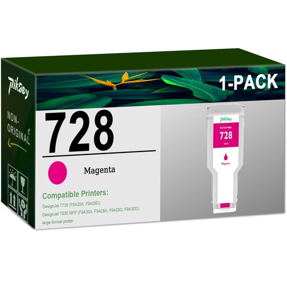 728 Ink Cartridges 1-Pack ( 300ml Magenta ) - Compatible HP 728 Ink Cartridge for DesignJet T830 MFP & T730 Large Format Plotter Printer