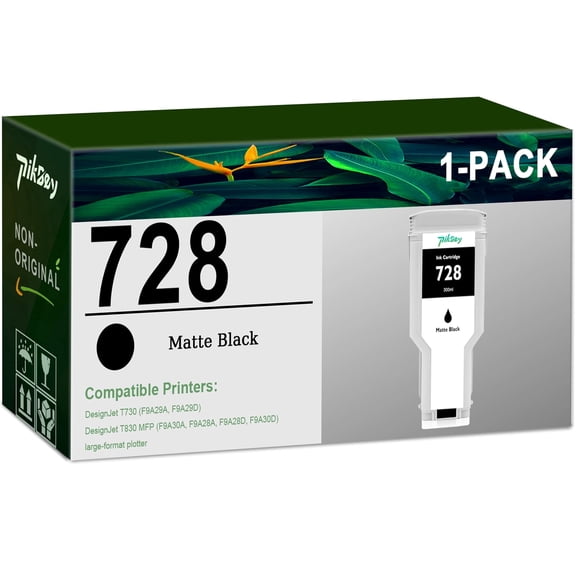 728 Ink Cartridges 1-Pack ( 300ml Matte Black ) - Compatible HP728 Ink Cartridge for DesignJet T830 MFP & T730 Large Format Plotter Printer