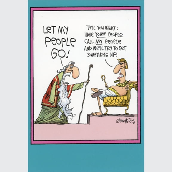 7284 Funny Easter Greeting Card 'Let My People Go Glenn McCoy Cartoon' with Envelope by NobleWorks
