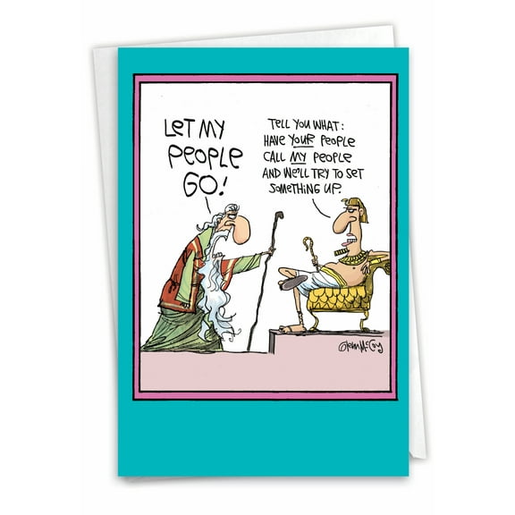 7284 Funny Easter Greeting Card 'Let My People Go Glenn McCoy Cartoon' with Envelope by NobleWorks