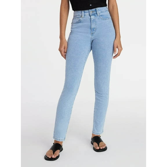 Time and Tru Women's High Rise Skinny Jeans, 29" Inseam Regular, Sizes 0-20, 10S-16S