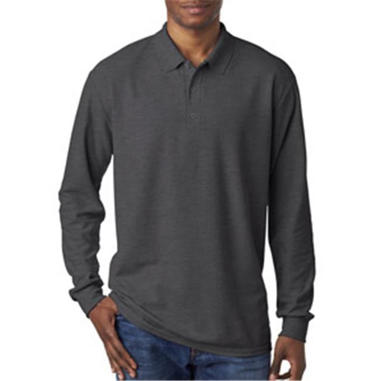 72900 Gildan DryBlend Adult Double Piqu Long-Sleeve Polo Dark