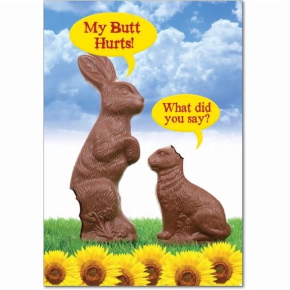 7292 'my butt hurts' - funny easter greeting card with 5" x 7" envelope by nobleworks