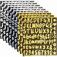 thumbnail image 1 of 729Pcs 9 Sheets Alphabet Numbers Stickers 3 Colors Self Adhesive Label Sticker White Gold Letter Decals Scrapbook Vinyl Letters Number Kit Waterproof Decal for Mailbox Bottle Laptop DIY Sign, 1 of 8