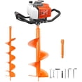 thumbnail image 1 of 72CC Gas Powered Post Hole Digger, 2-Stroke Earth Auger Drill with 6" & 10" Auger Bits + 1 Extension Bar, Heavy Duty Petrol Hole Borer for Fence Post Digging, Tree Planting, Garden Lawn, 1 of 9