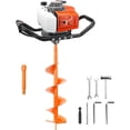thumbnail image 1 of 72CC Gas Powered Post Hole Digger, 2-Stroke Earth Auger Drill with 8" Auger Bit & 1 Extension Bar, Heavy Duty Petrol Hole Borer for Fence Post Digging, Tree Planting, Garden Lawn, 1 of 9