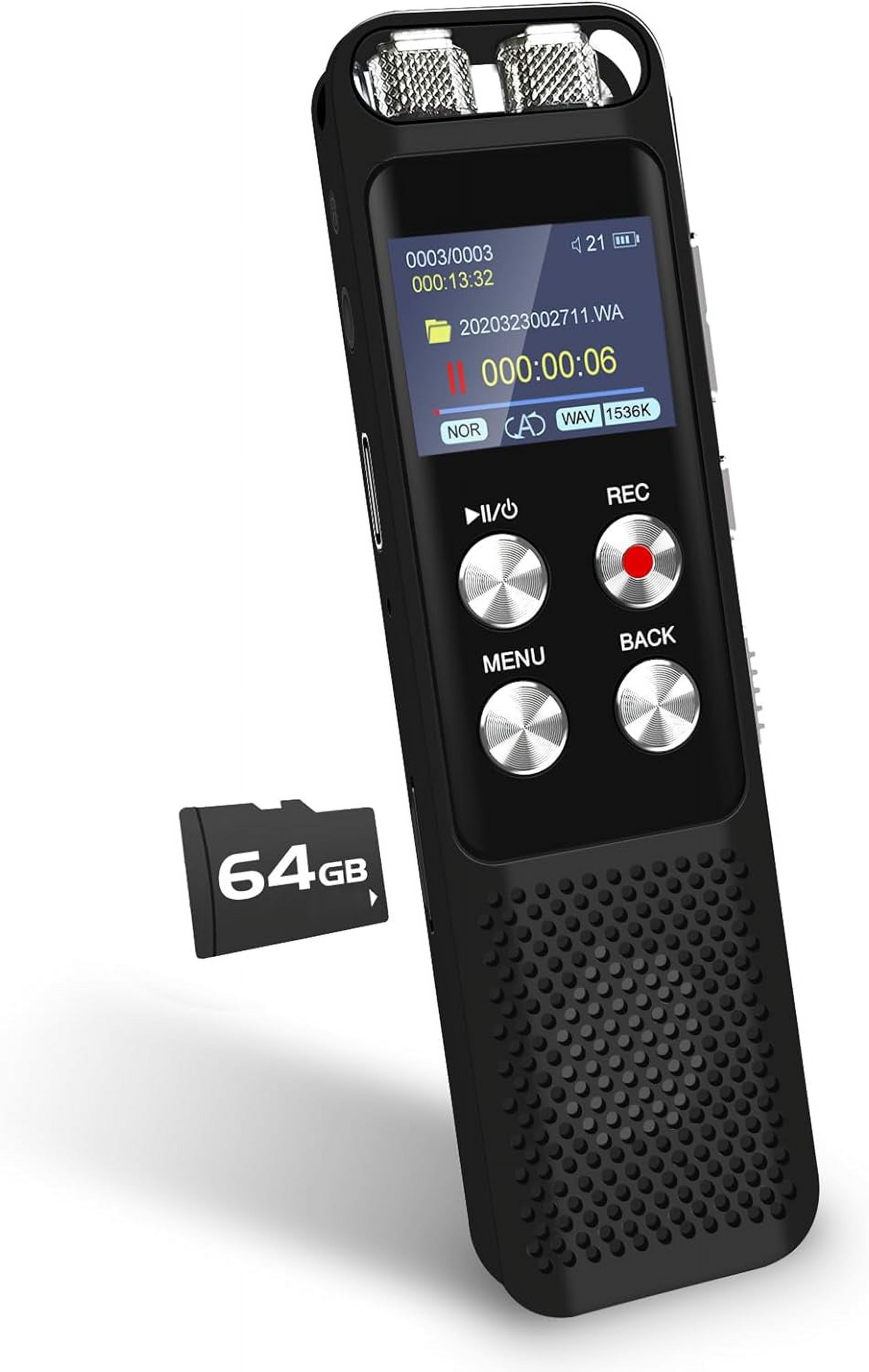72GB Digital Voice Recorder Voice Activated Recorder with Playback
